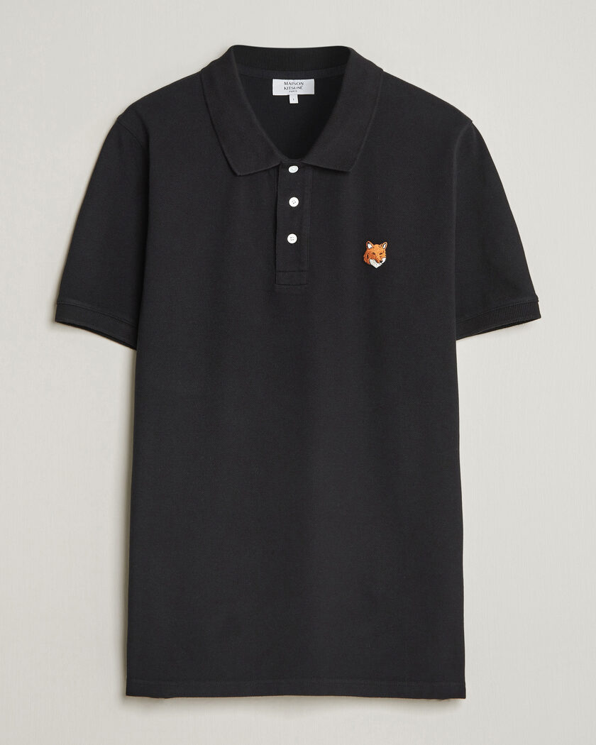 Maison Kitsuné Fox Head Polo Black – Noir