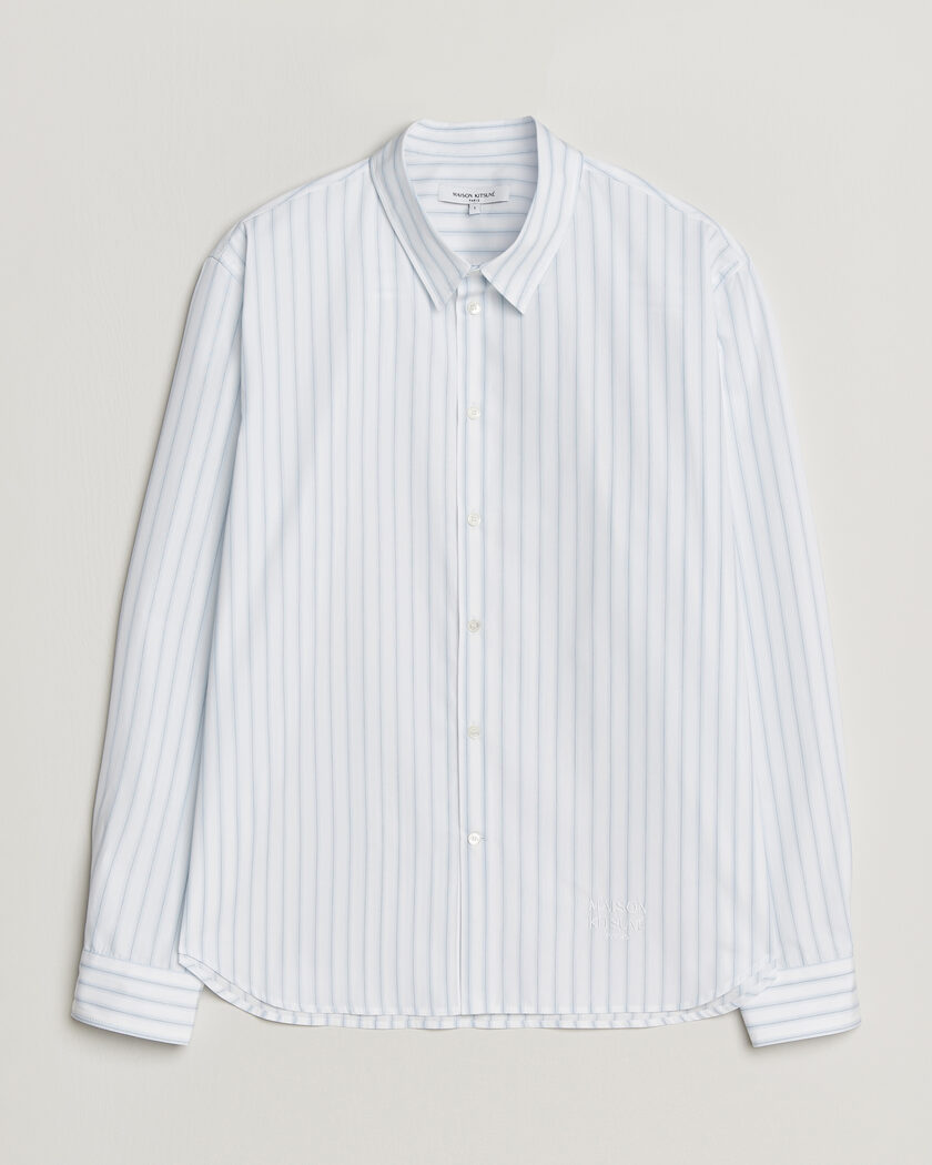 Maison Kitsuné Casual Striped Shirt Blue/White – Blanc