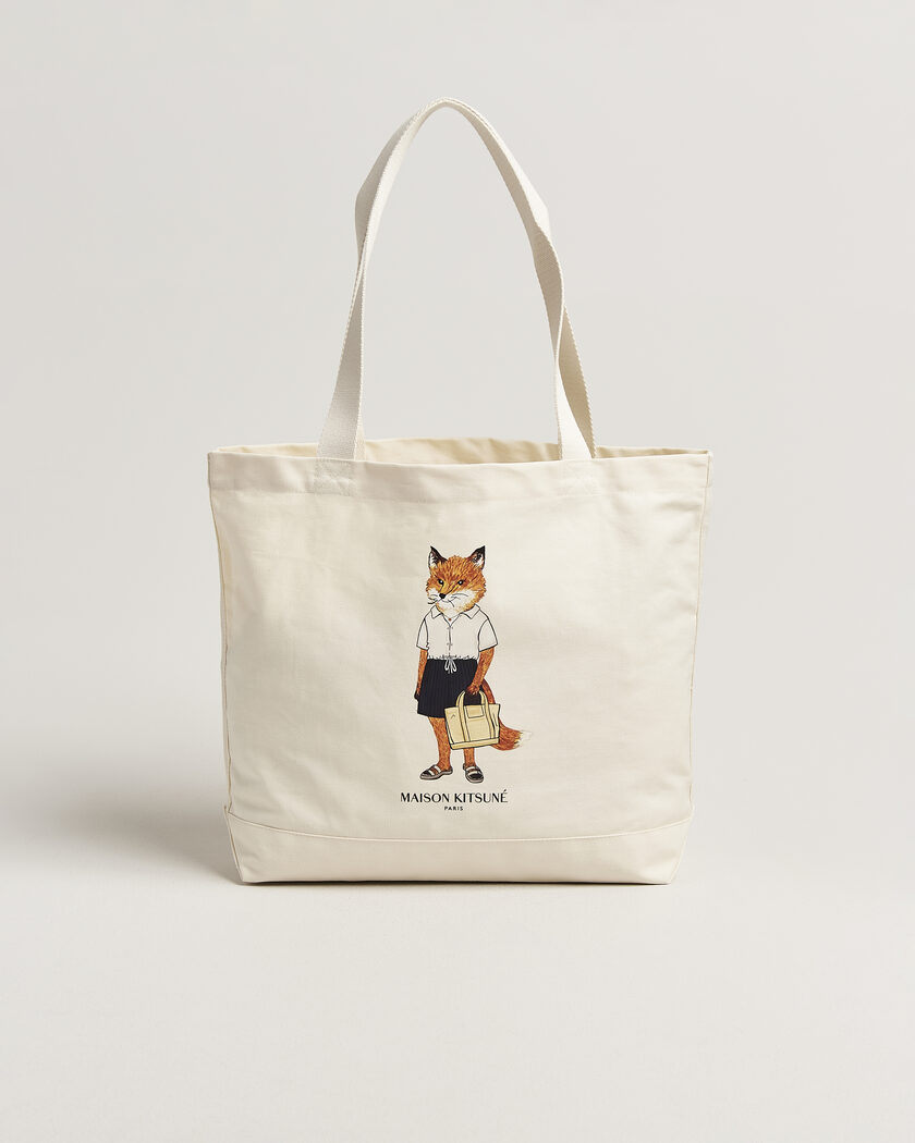 Maison Kitsuné Dressed Fox Totebag Ecru – Blanc