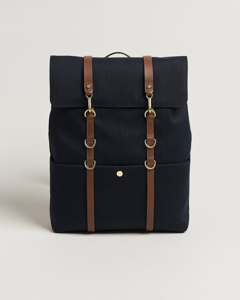 Mismo M/S Nylon Backpack Deep Sea Blue/Cuoio – Bleu