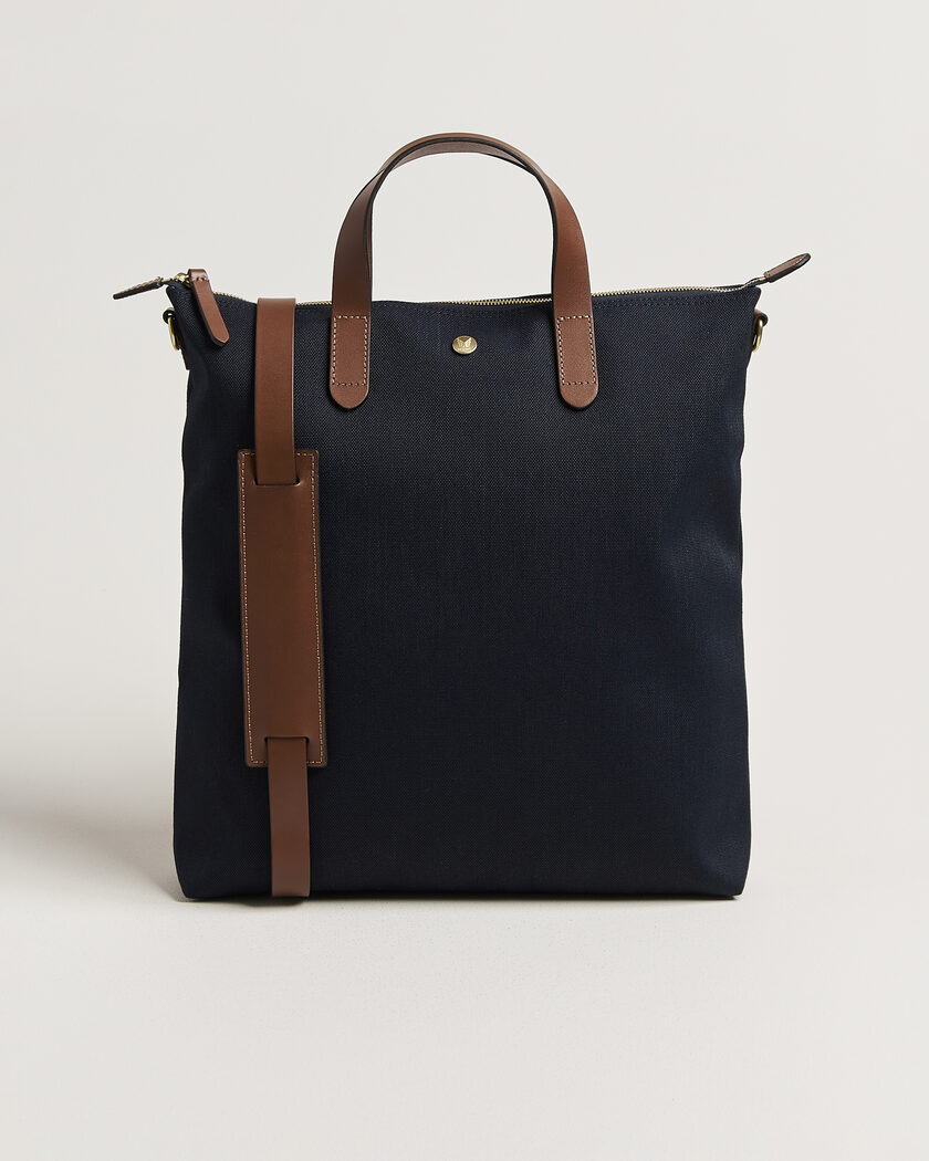 Mismo M/S Canvas Shopper Deep Sea Blue/Cuoio – Bleu
