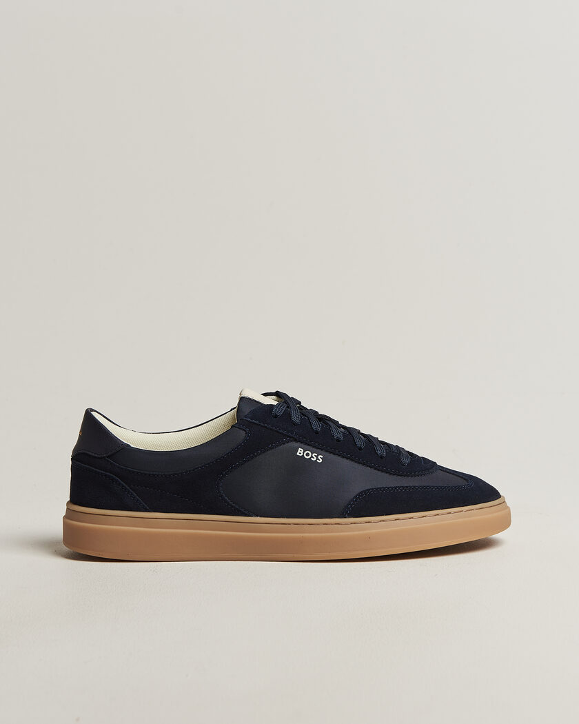 BOSS BLACK Kieran Suede/Nylon Sneaker Dark Blue – Bleu