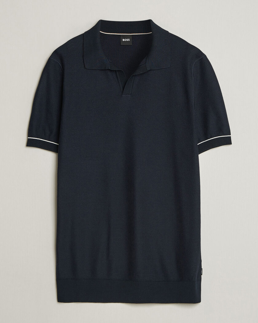 BOSS BLACK Narciso Knitted Polo Dark Blue – Bleu