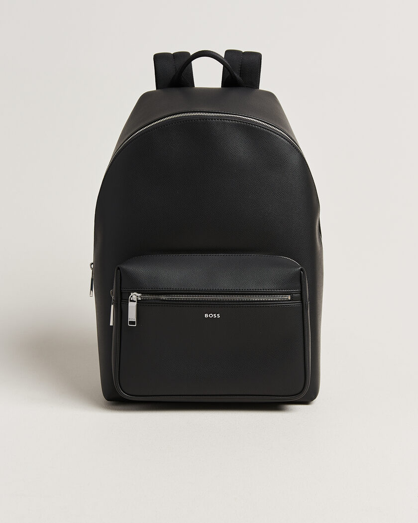 BOSS BLACK Daxter Leather Backpack Black – Noir