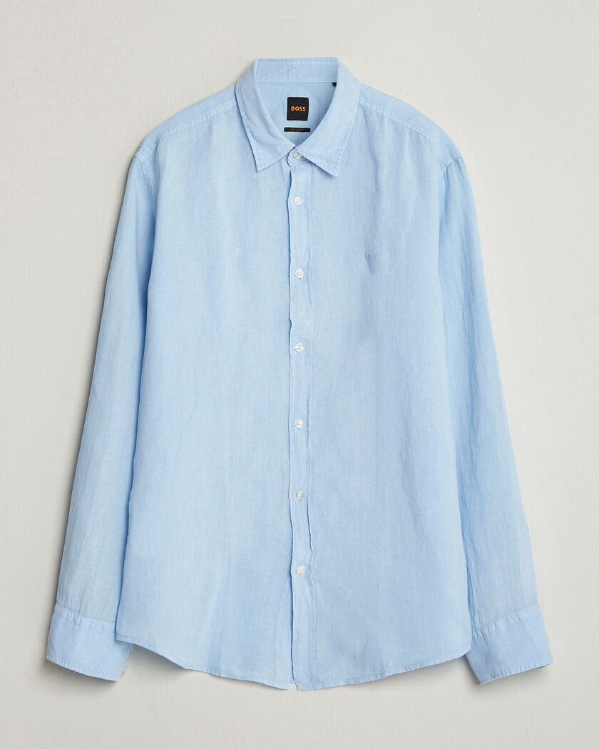 BOSS ORANGE Relegant Linen Shirt Light Blue – Bleu