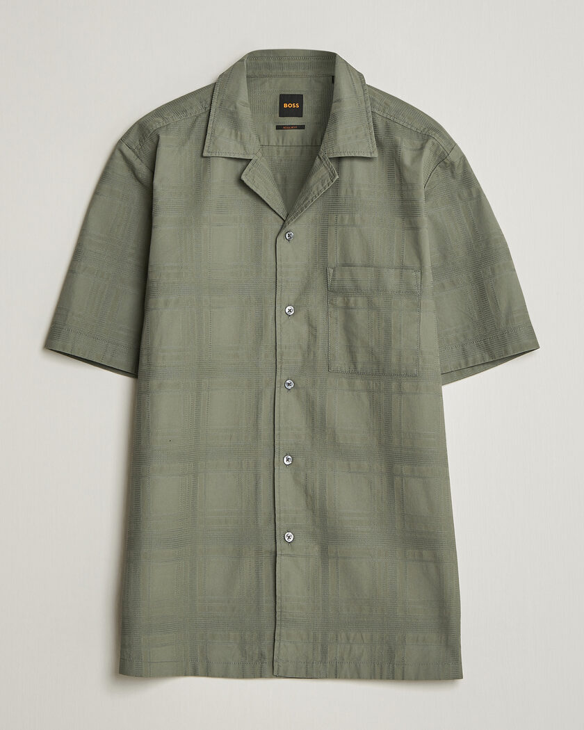 BOSS ORANGE Rayer Cotton Resort Shirt Open Grey – Gris