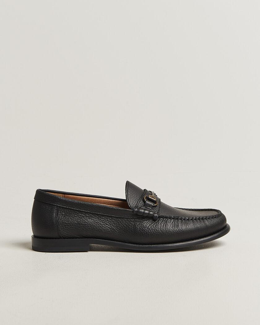 BOSS BLACK Tevan Leather Moccasin Black – Noir