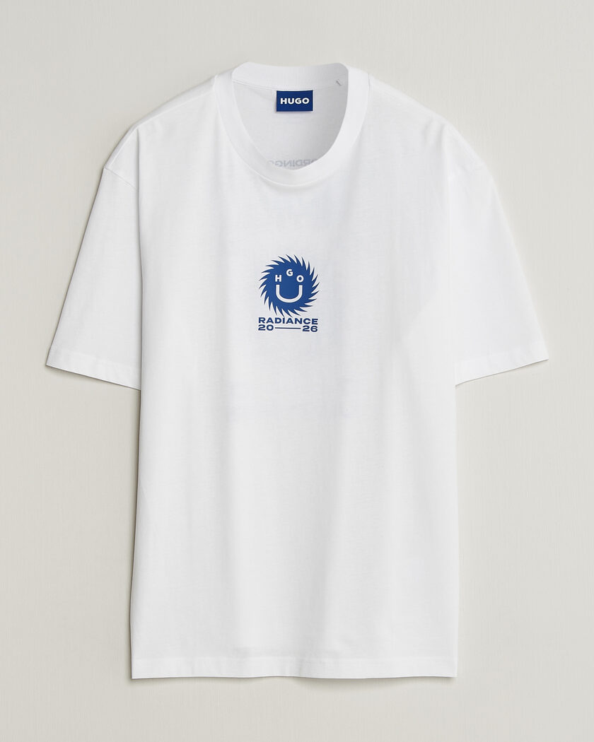 HUGO Nunarix Printed Crew Neck T-Shirt White – Blanc
