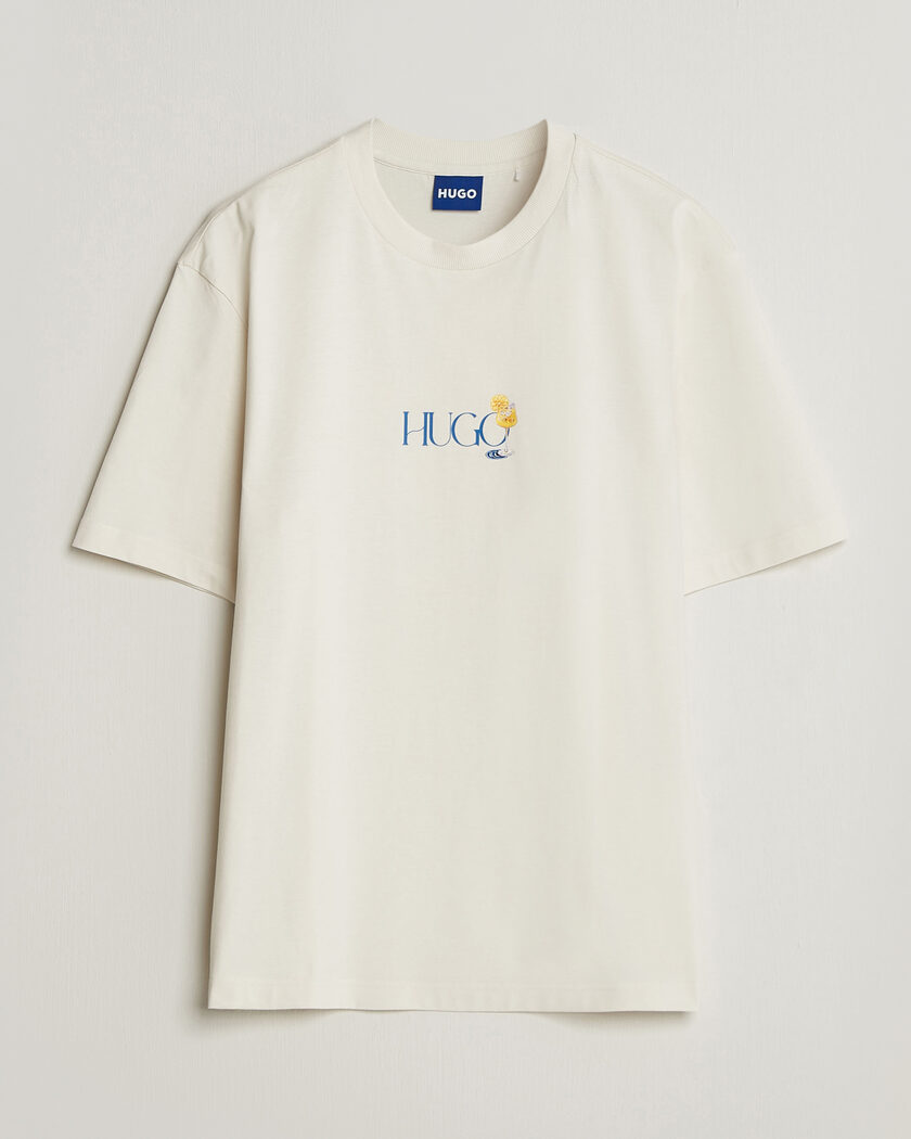 HUGO Nulaxo Printed Crew Neck T-Shirt Open White – Blanc