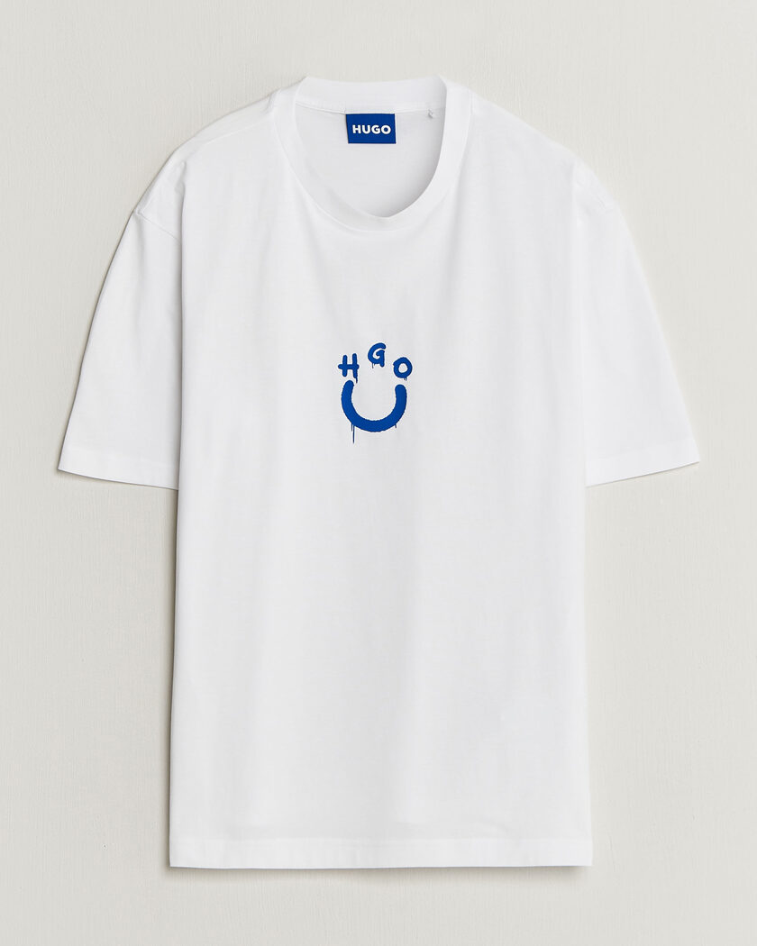 HUGO Norizom Printed Crew Neck T-Shirt White – Blanc