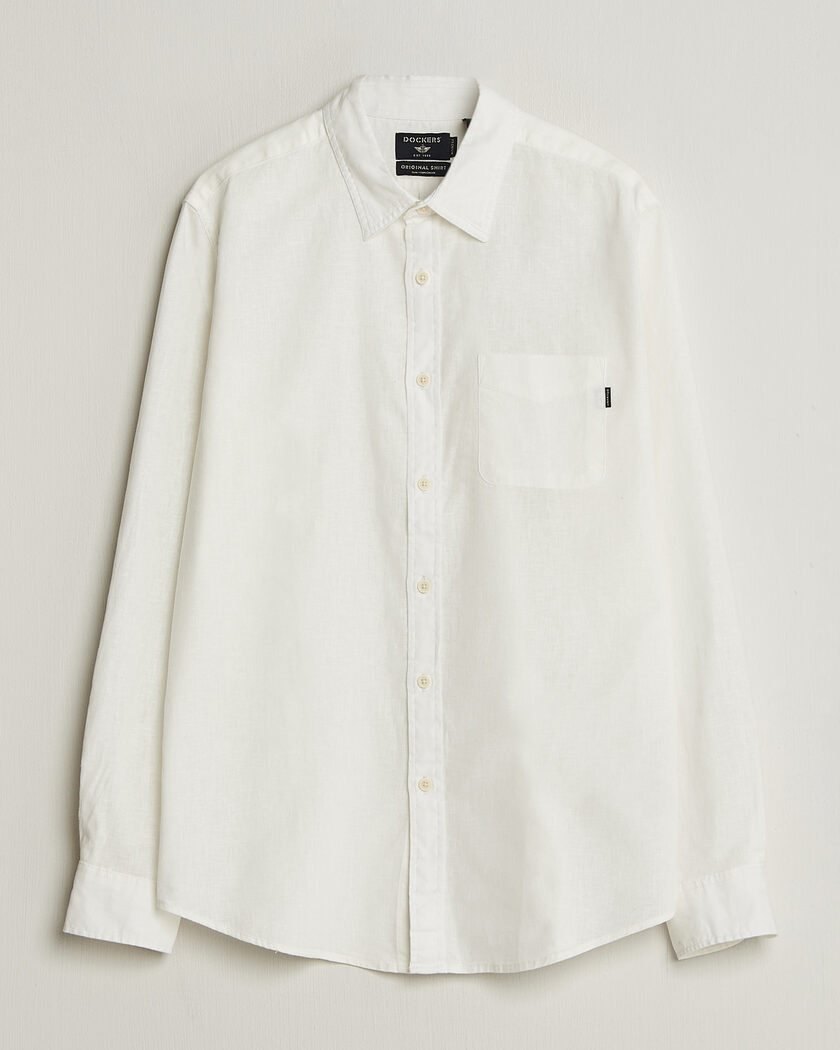 Dockers Slim Linen/Cotton Shirt Undyed – Blanc