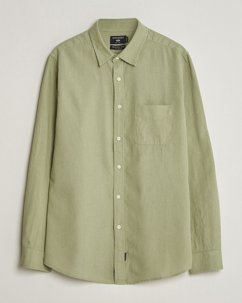 Dockers Slim Linen/Cotton Shirt Tea – Vert