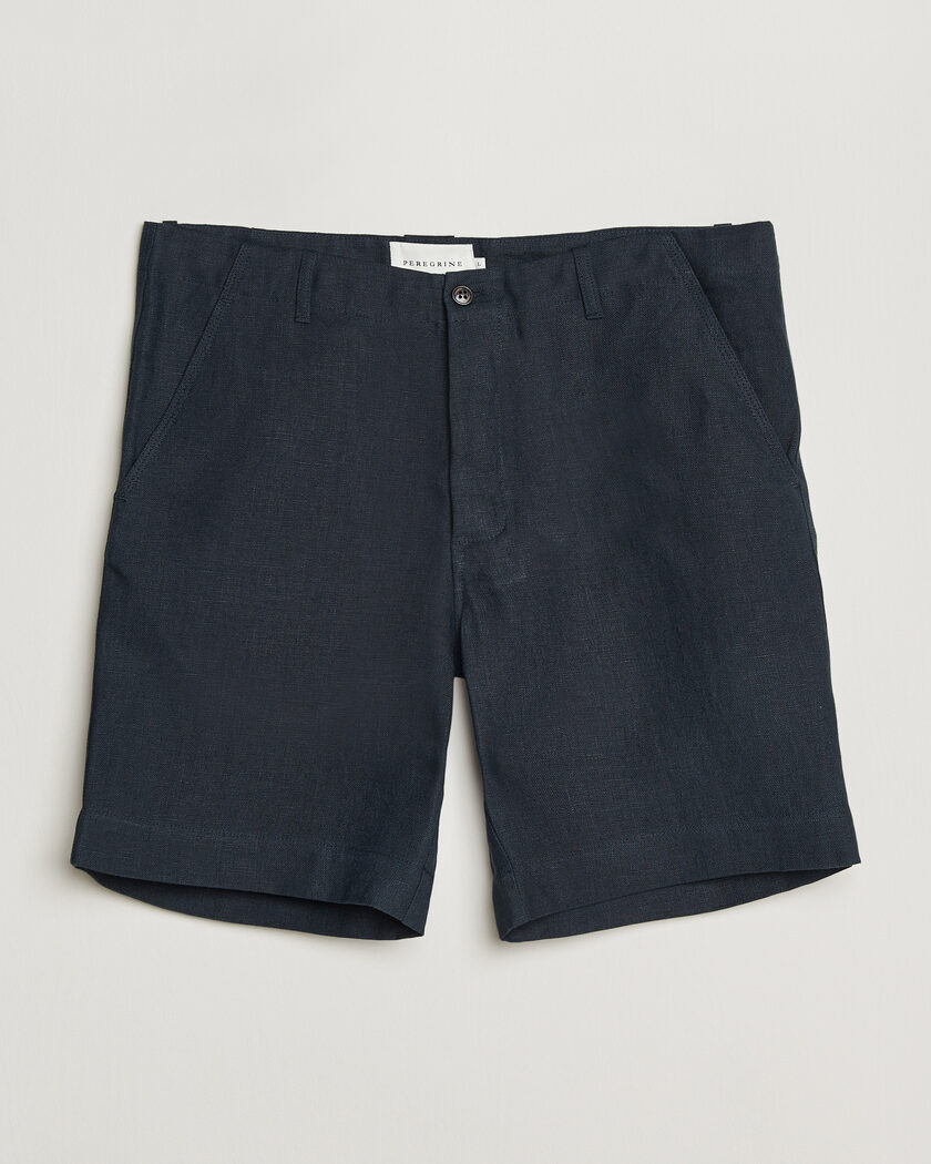 Peregrine Windsor Linen Shorts Navy Stripe – Bleu