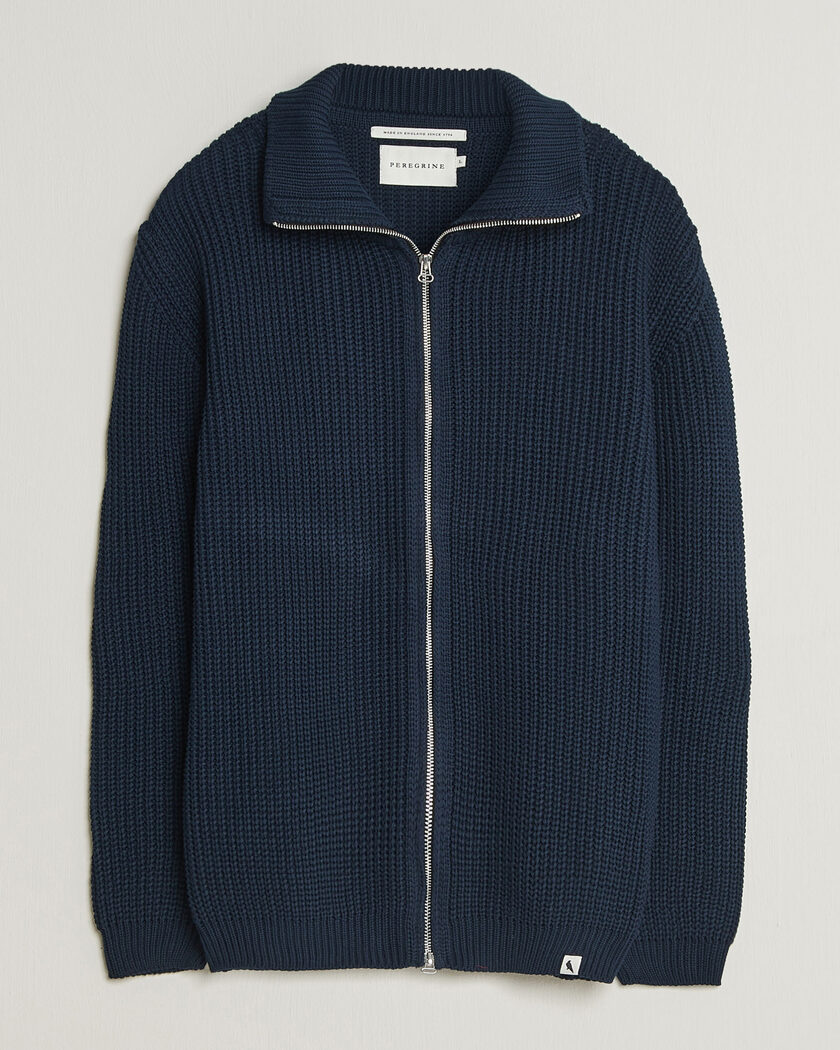Peregrine River Cotton Zip Cardigan Navy – Bleu