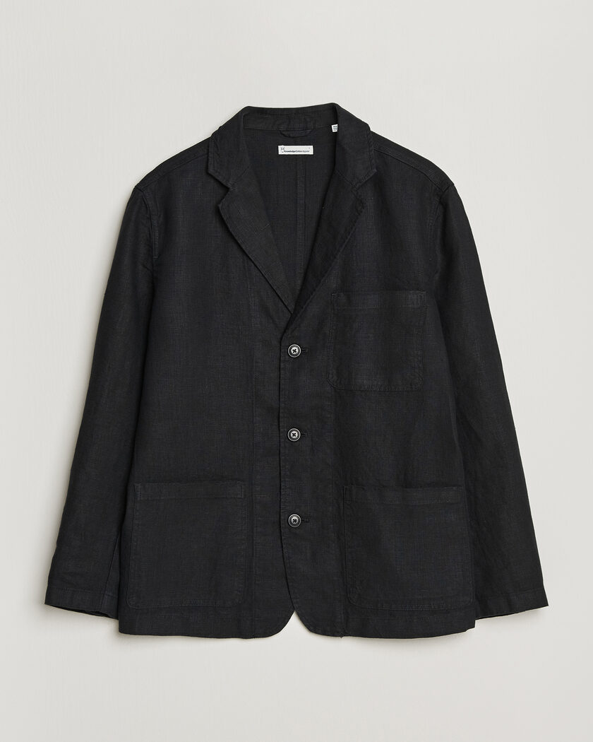 KnowledgeCotton Apparel Linen Blazer Black – Noir