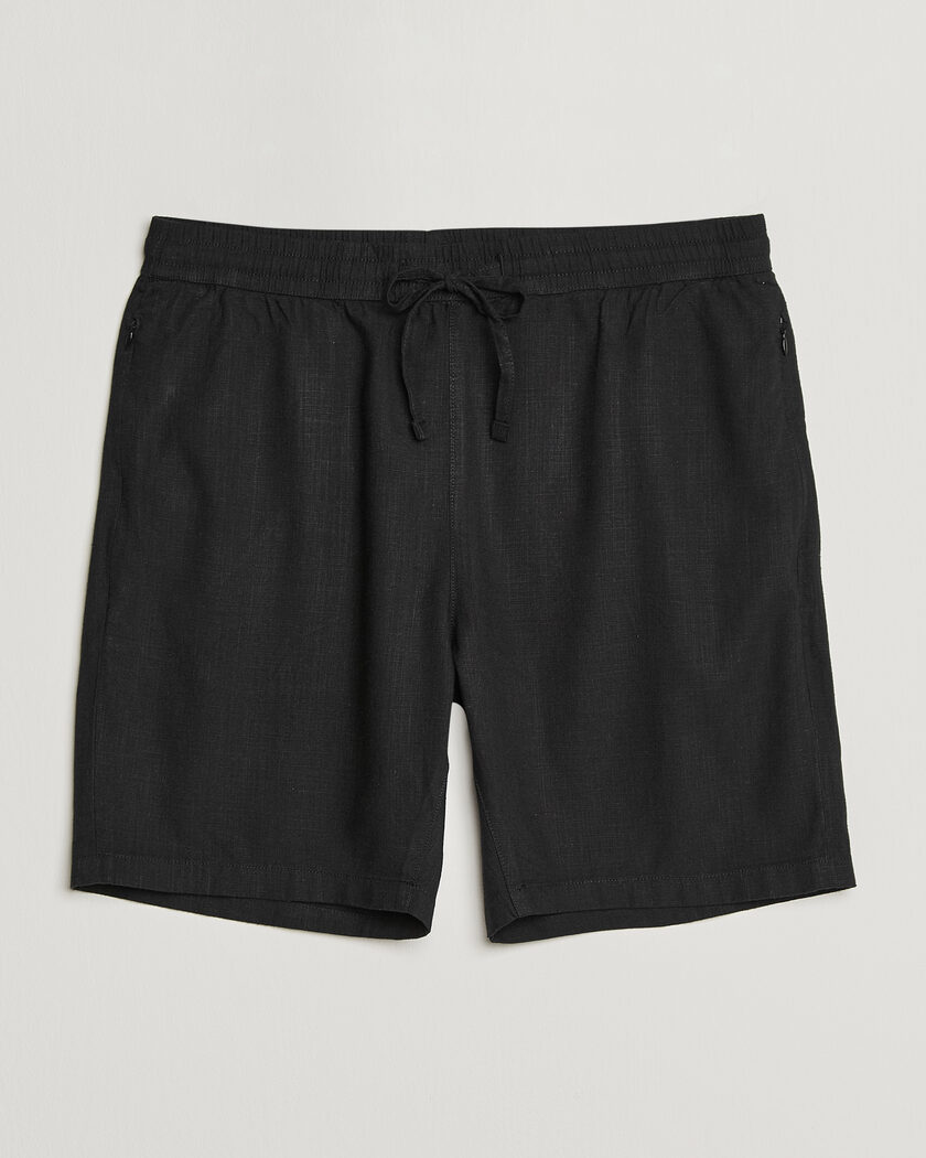 KnowledgeCotton Apparel Loose Linen/Viscose Shorts Black – Noir