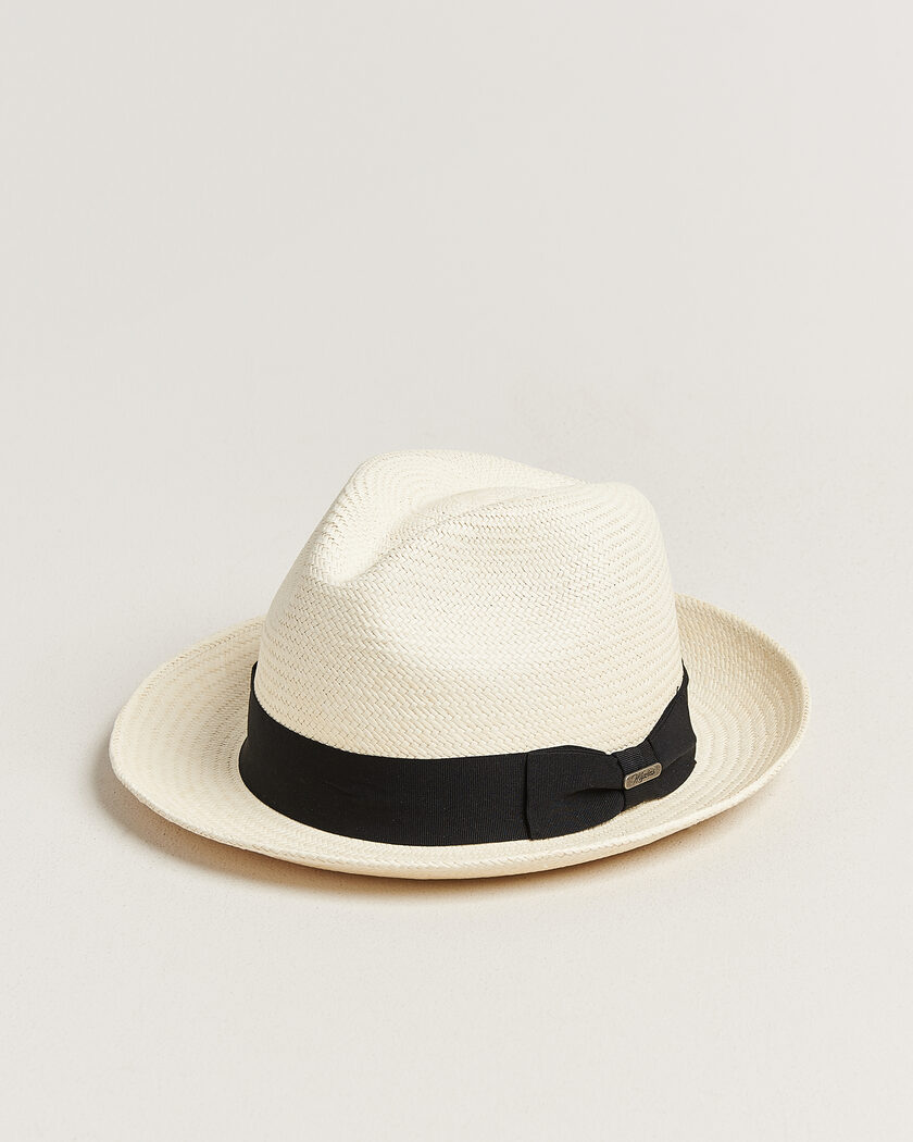 Wigéns Trilby Panama Hat White/Black – Blanc