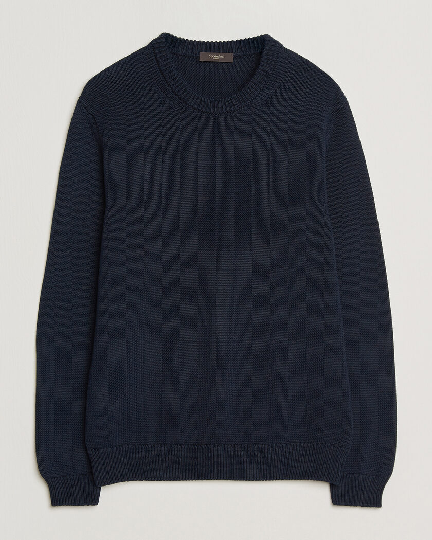 Zanone Soft Cotton Crew Neck Sweater Navy – Bleu