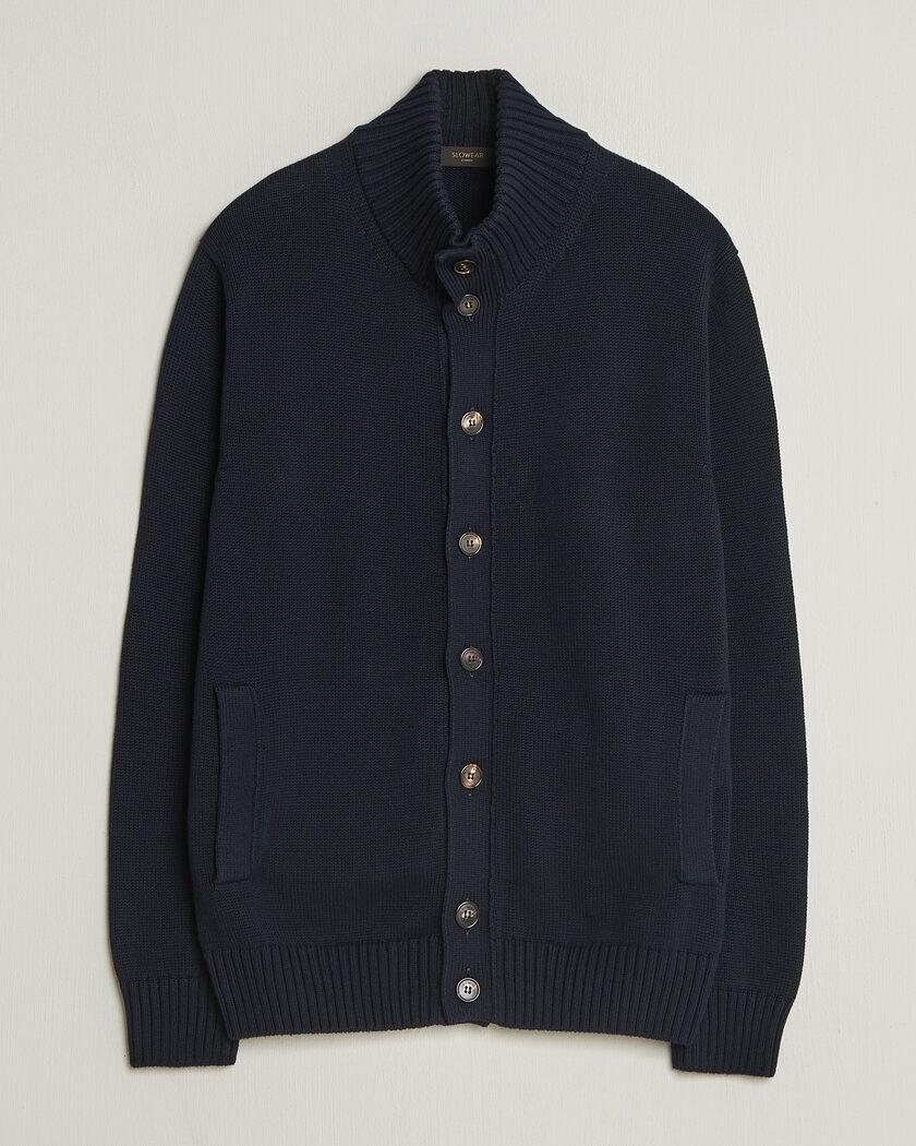 Zanone Soft Cotton Chioto Cardigan Navy – Bleu