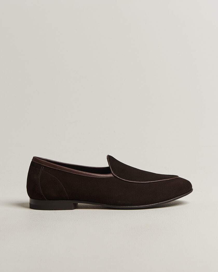 Loake 1880 Belgrave Suede Belgian Loafer Dark Brown – Marron