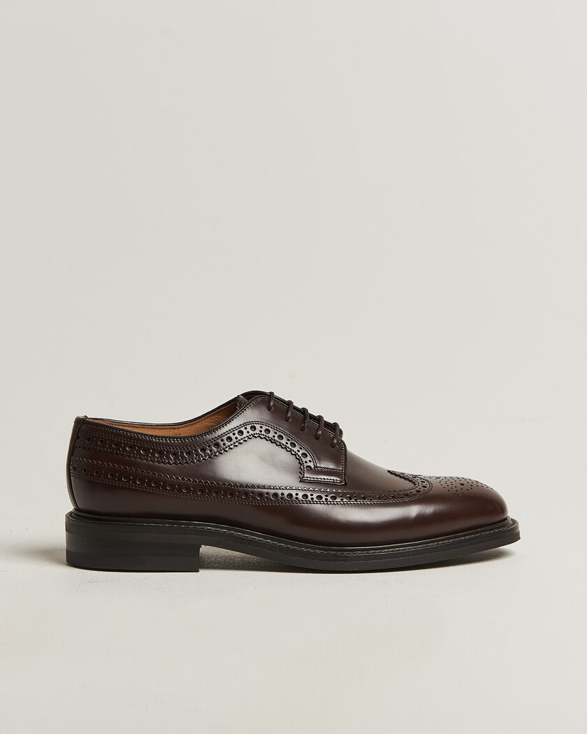 Loake Shoemakers Sovereign Longwing Leather Derby Dark Brown – Marron