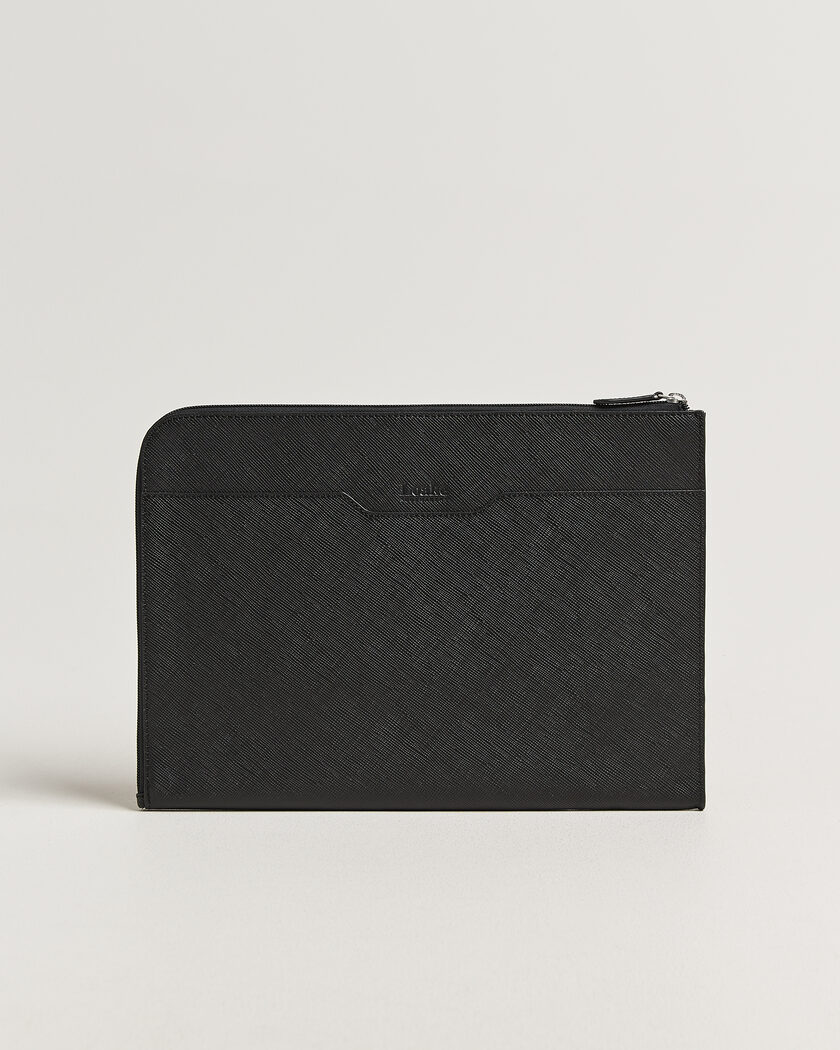 Loake Shoemakers Gresham Grain Leather Laptop Cover Black – Noir