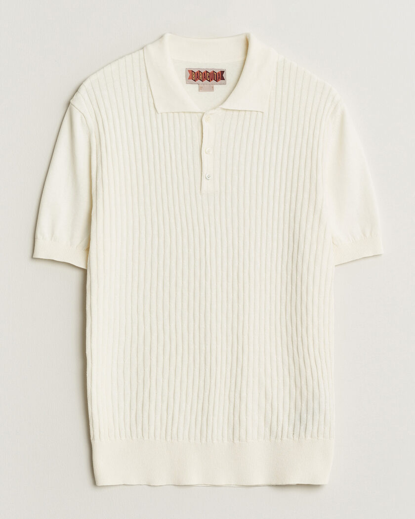 Baracuta Pattern Stich Polo Off White – Blanc