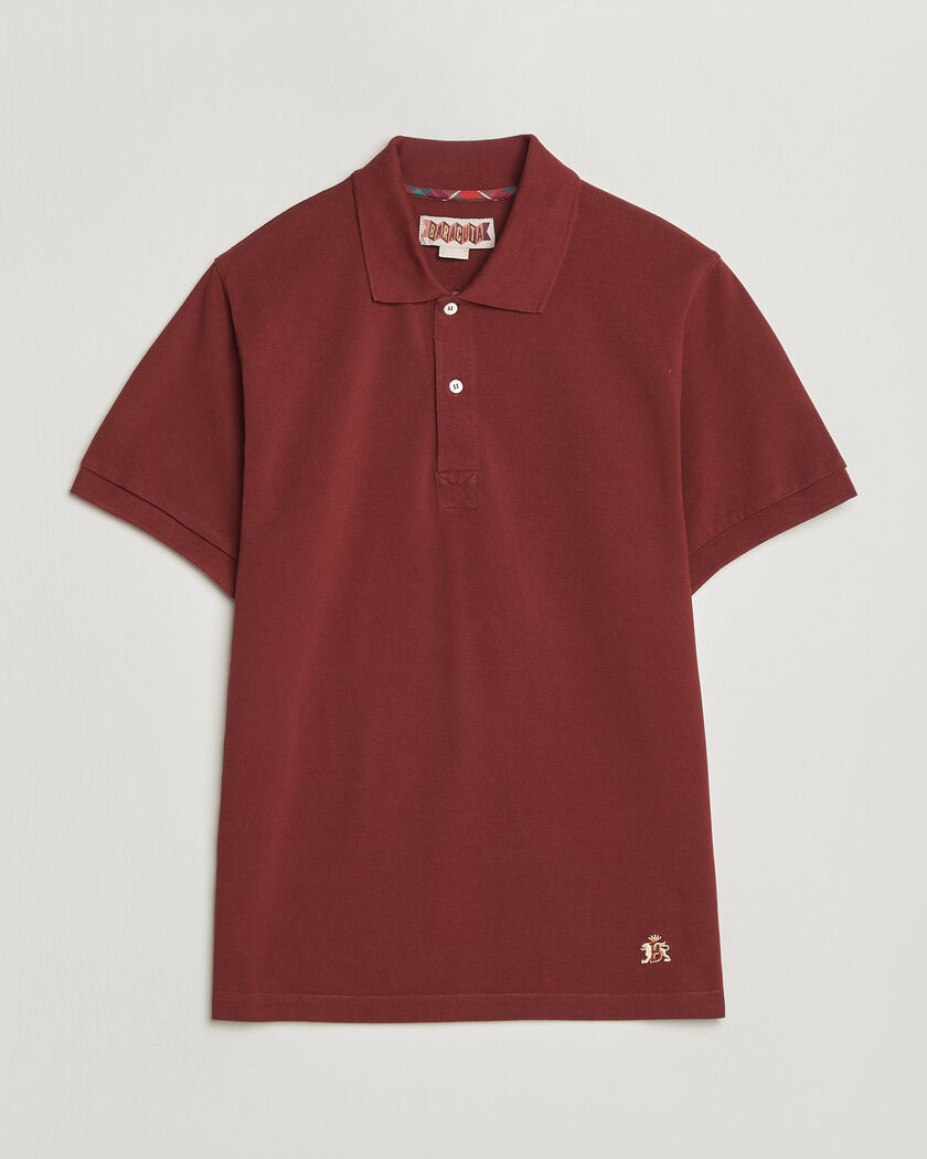 Baracuta Tartan Placket Piquet Polo Oxblood – Rouge