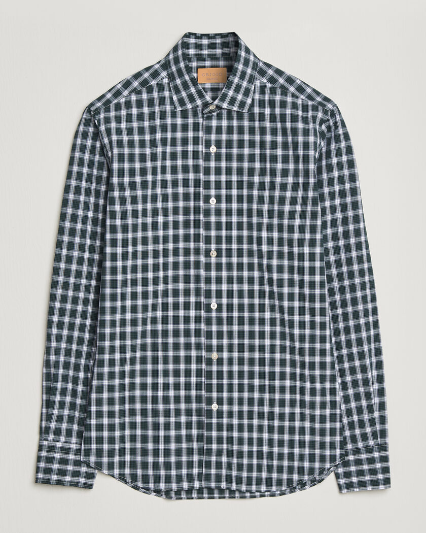 Grigio Washed Casual Shirt Green Check – Vert