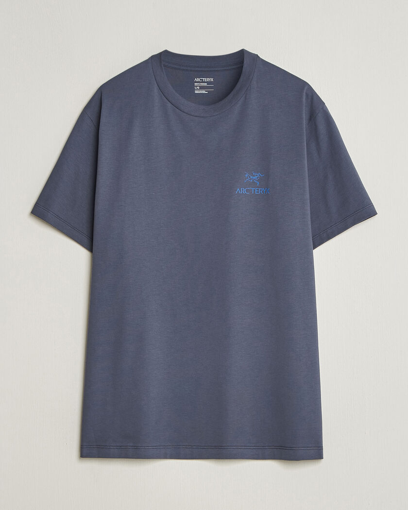 Arc'teryx Kragg Cotton Bird Word T-Shirt Dark Stratus – Bleu