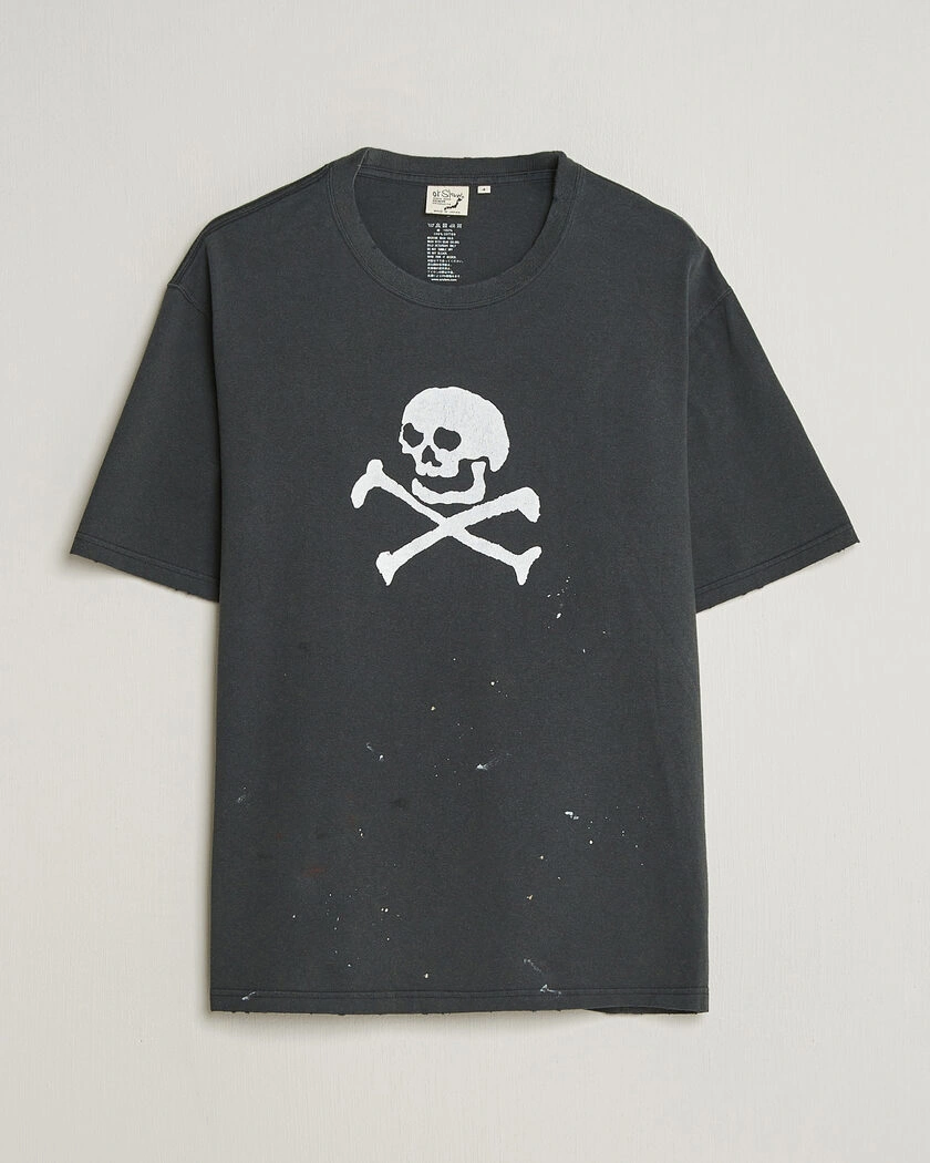 orSlow Vintage Skull Print T-Shirt Black – Noir