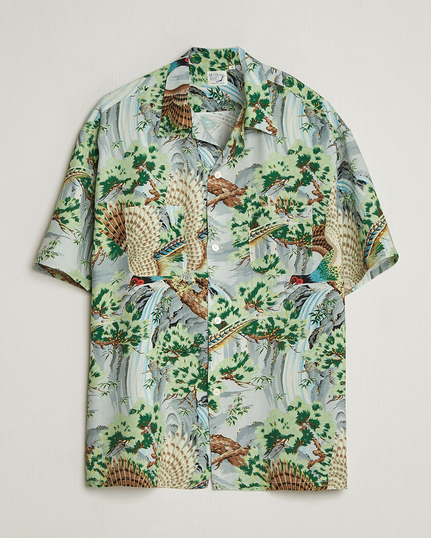 orSlow Peacock Garden Hawaiian Shirt Green – Vert