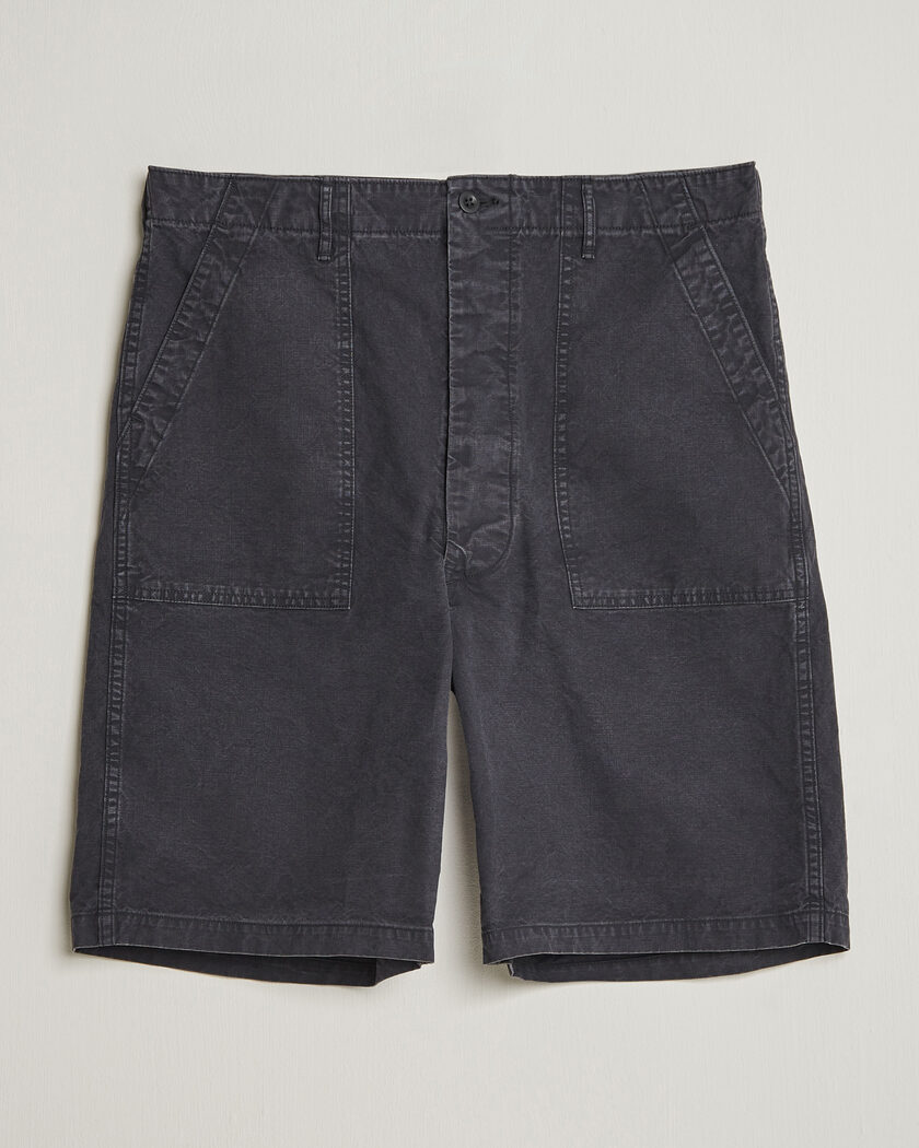 orSlow Summer Fatigue Shorts Washed Black – Noir