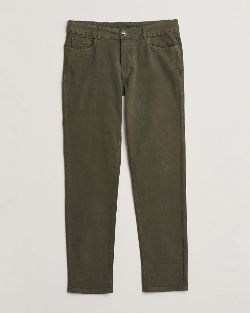Oscar Jacobson Slim Fit 5-Pocket Chino  Olive – Vert