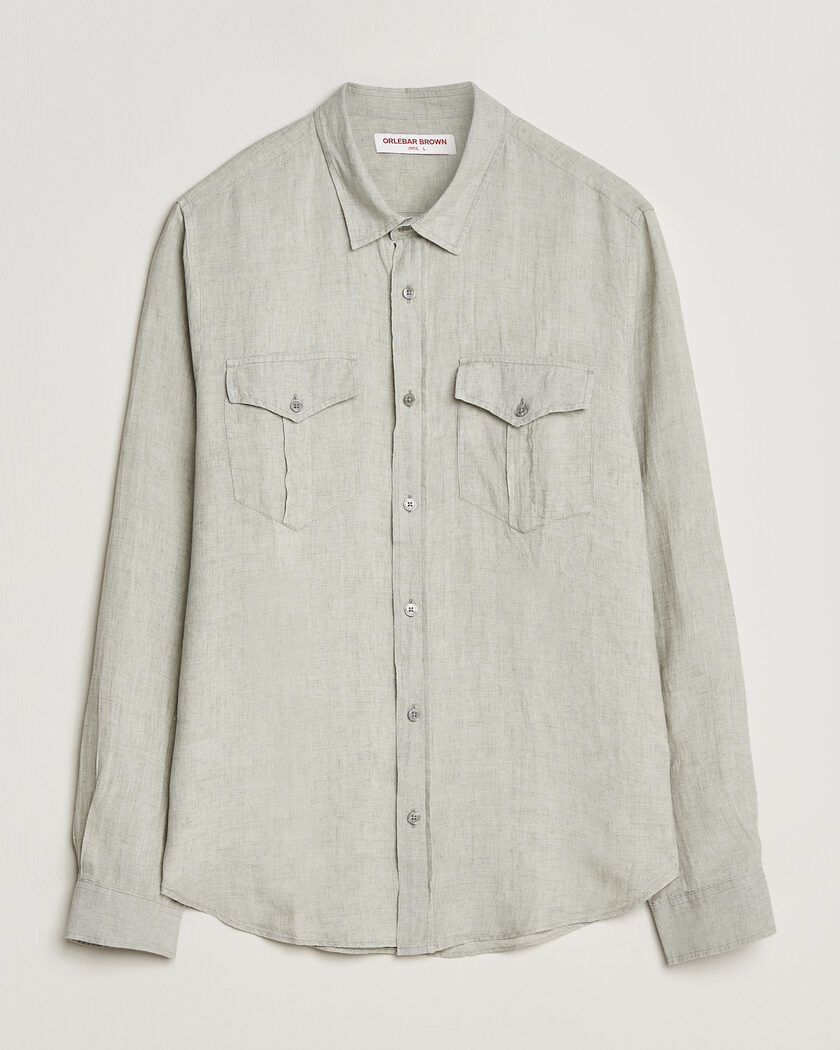 Orlebar Brown Coleburn Linen Shirt Cliff Grey – Gris