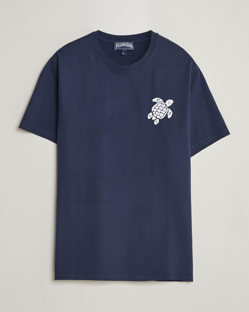 Vilebrequin Embroidered Crew Neck T-Shirt Bleu Marine – Bleu