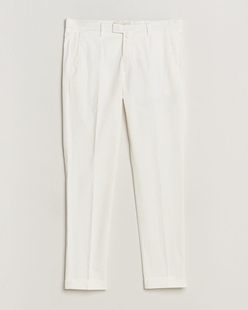 Briglia 1949 Slim Fit Cotton Chinos White – Blanc