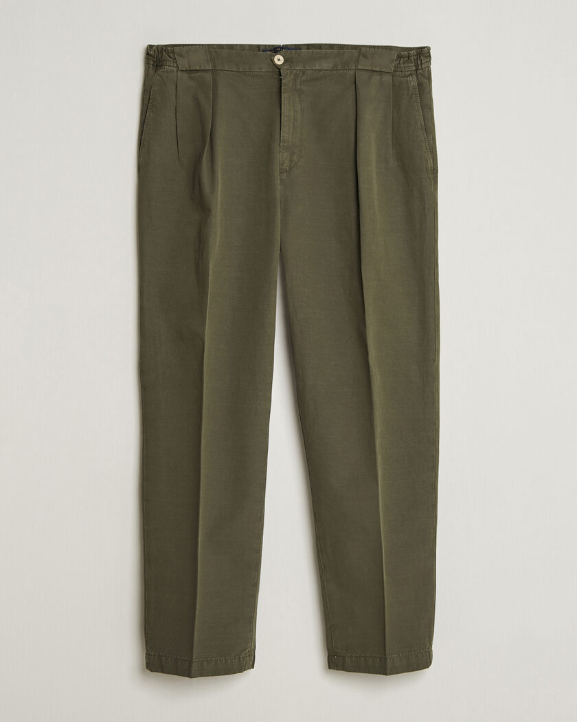 Briglia 1949 Portobello Loose Fit Cotton/Linen Trousers Olive – Vert