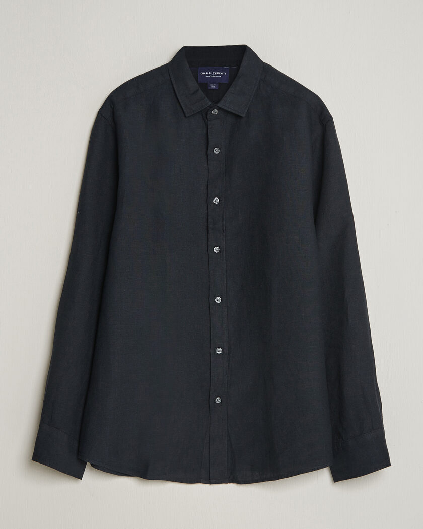 Charles Tyrwhitt Pure Linen Slim Fit Shirt Black – Noir