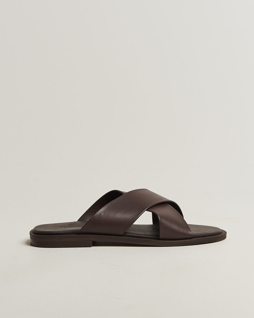 Thera's Classic Sandals Dark Brown Calf – Marron