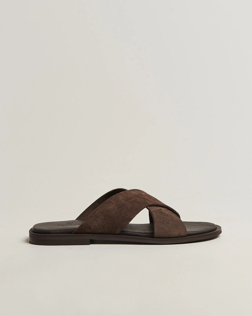 Thera's Classic Sandals Dark Brown Suede – Marron