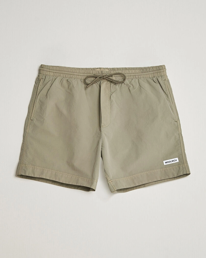 Woolrich Solid Garment Dyed Swimshorts Smokey Olive – Vert