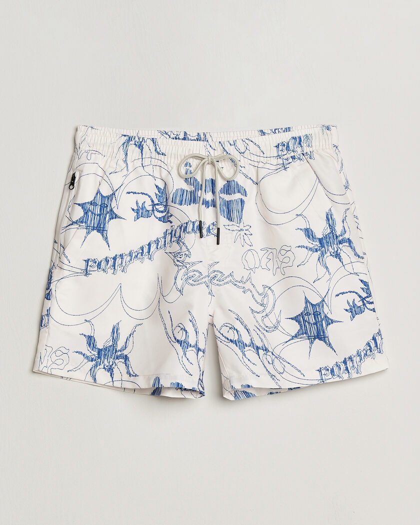 OAS Printed Swimshorts Romantique – Blanc