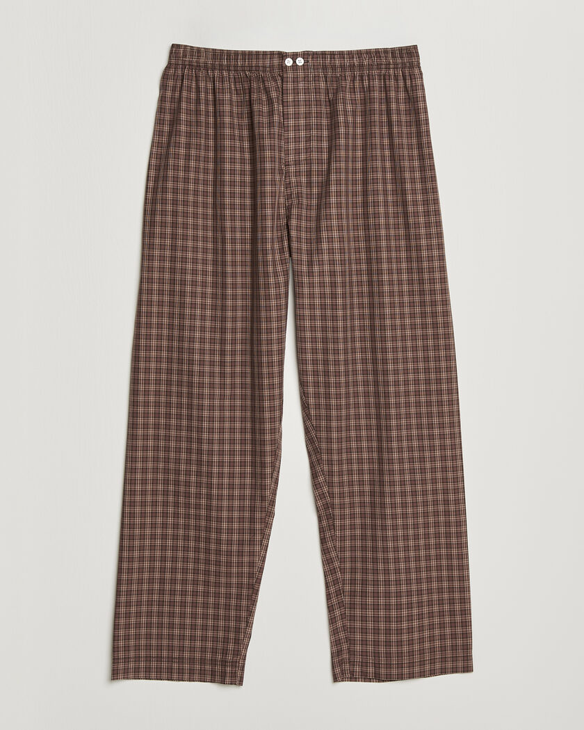 Tekla Fine Twill Pyjama Pants Serra Checks – Marron