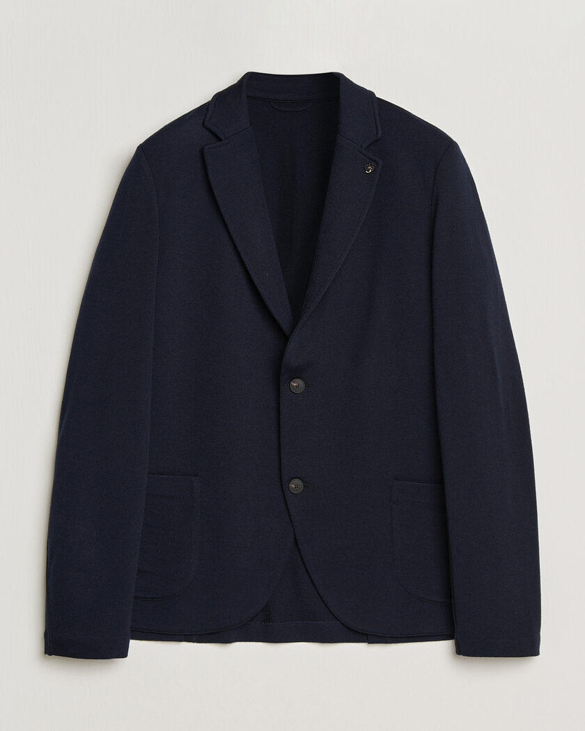 Gran Sasso Wool Knitted Blazer Navy – Bleu