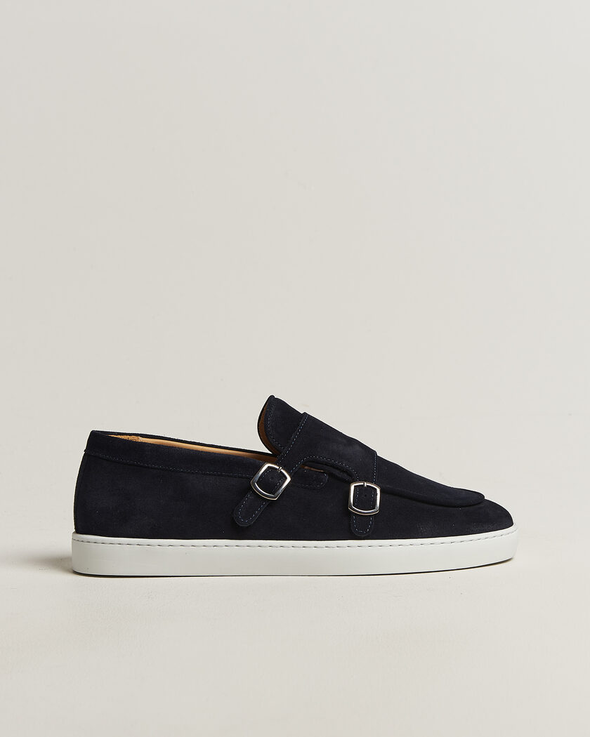 Fliteless Suede Monk Strap Sneaker Loafer Navy – Bleu