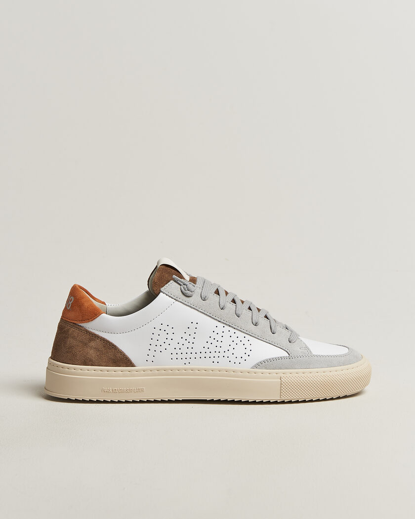 P448 Soho Leather/Suede Sneaker White/Grey – Blanc