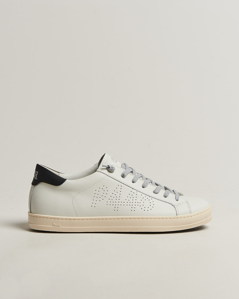 P448 John Leather Sneaker White/Black – Blanc