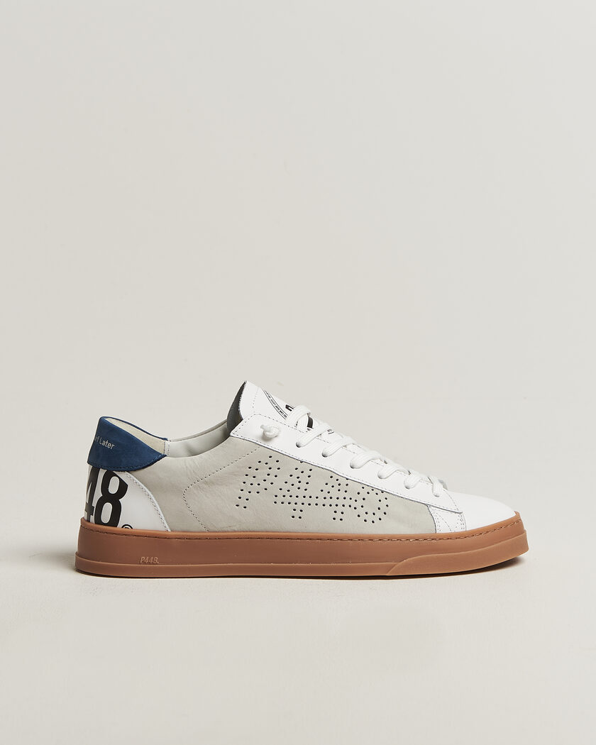 P448 Jack Leather Sneaker White/Navy – Blanc