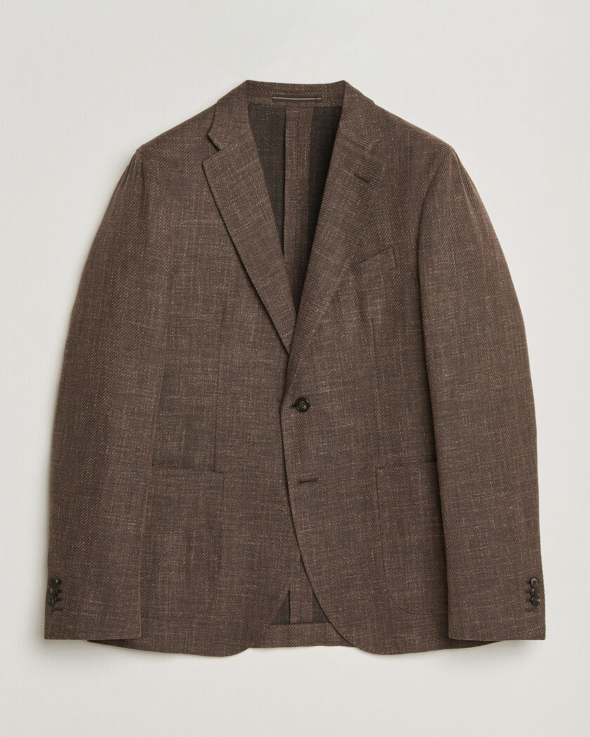 Incotex Structured Cotton Blazer Dark Brown – Marron